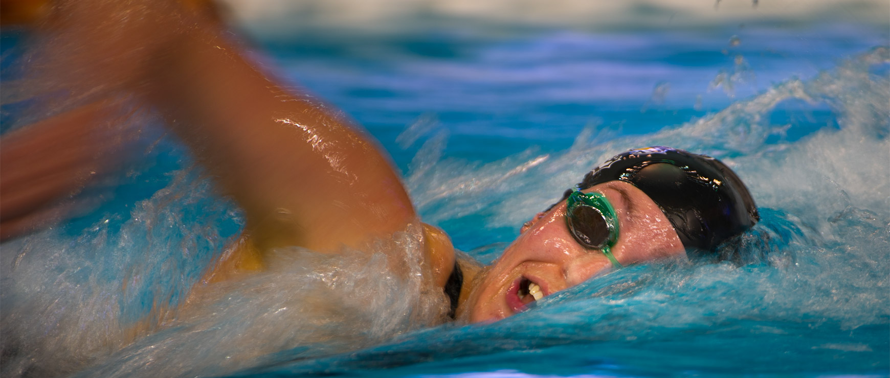 Swimmer in mid-stroke